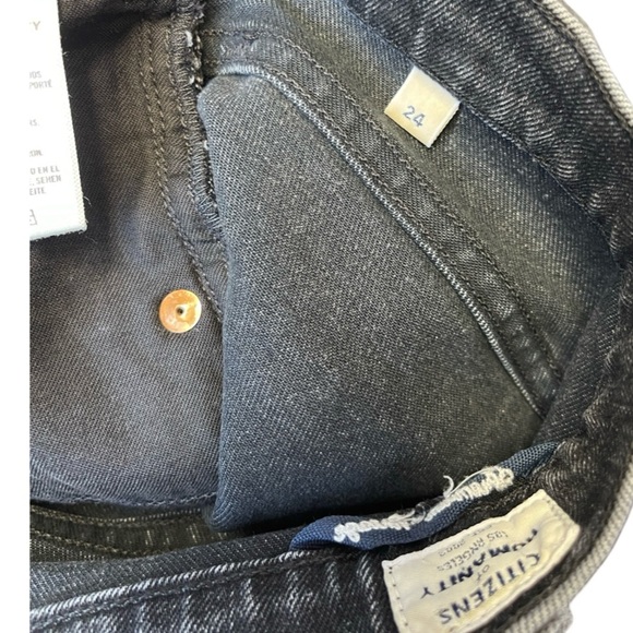 Citizens of Humanity Elsa Mid Rise Slim Crop Jeans Faded Black Wash - Size 24 - Picture 12 of 16